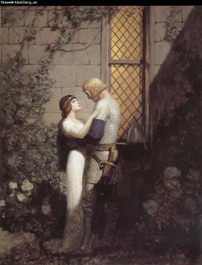 NC Wyeth Sir Tristram and La Belle Isolde in the Garden